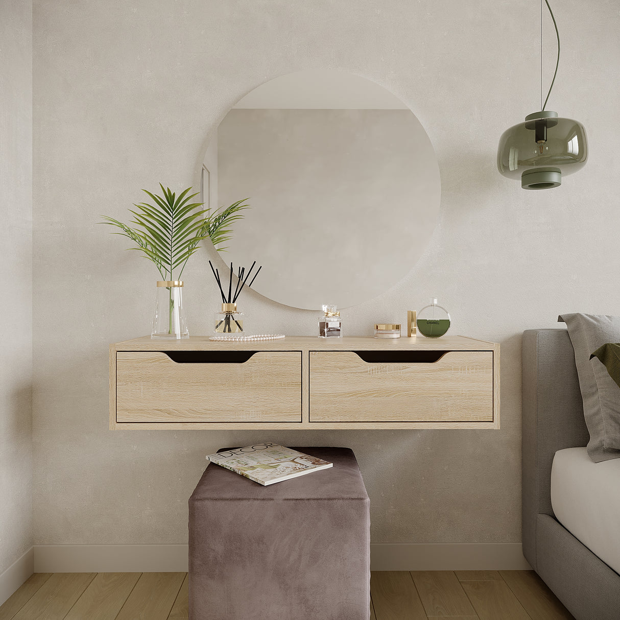 Wandregal mit 2 Schubladen | NOKA