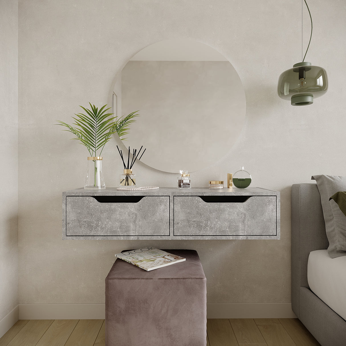 Wandregal mit 2 Schubladen | NOKA