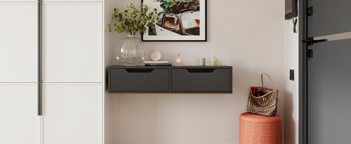 Wandregal mit 2 Schubladen | NOKA