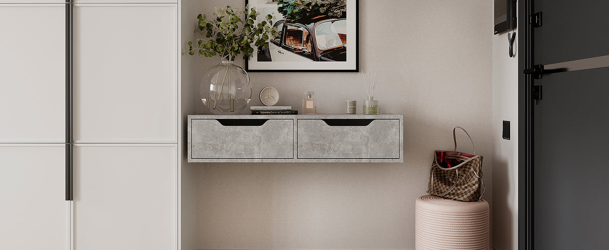 Wandregal mit 2 Schubladen | NOKA