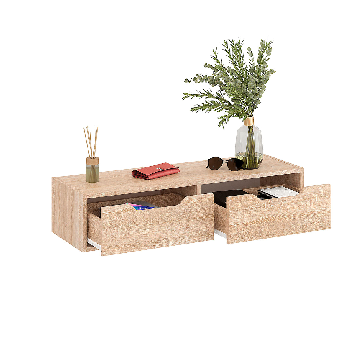 Wandregal mit 2 Schubladen | NOKA