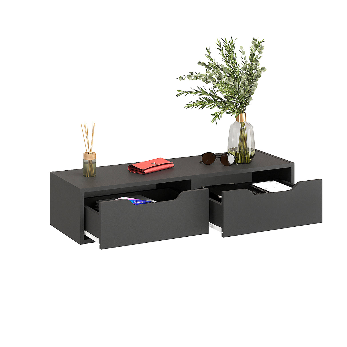 Wandregal mit 2 Schubladen | NOKA