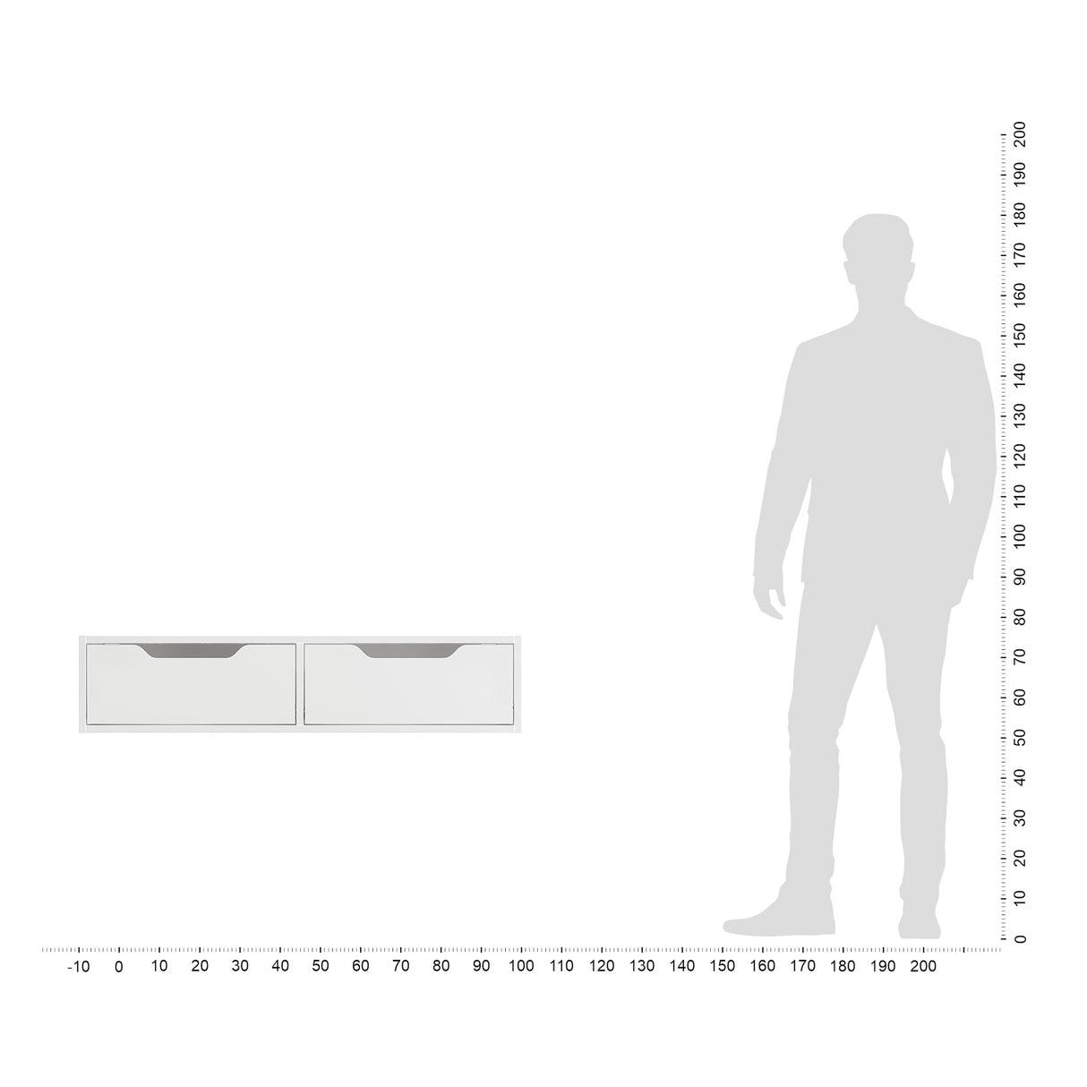 Wandregal mit 2 Schubladen | NOKA