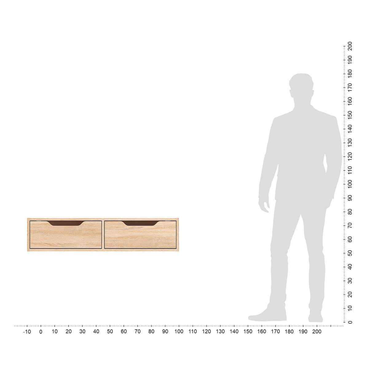 Wandregal mit 2 Schubladen | NOKA