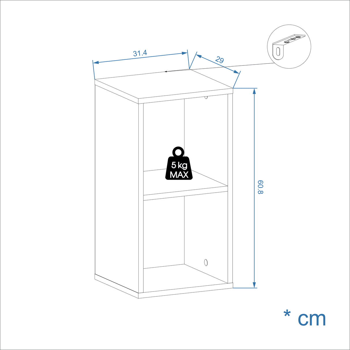 Bücherregal mit 2 Fächern | Nubo 2
