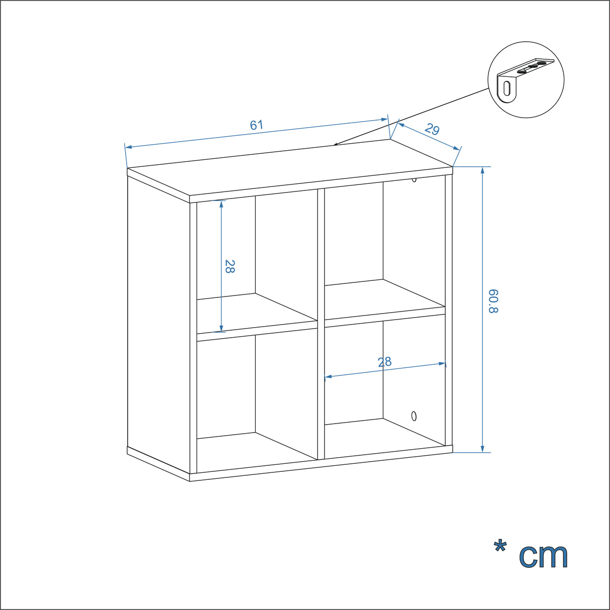 Bücherregal mit 4 Fächern | Nubo 4