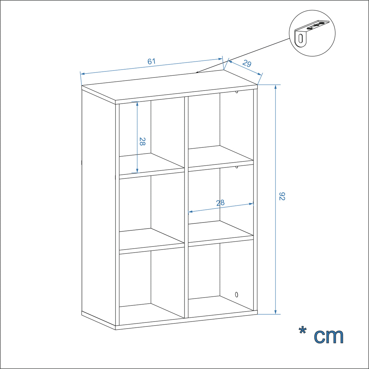 Bücherregal mit 6 Fächern | Nubo 6
