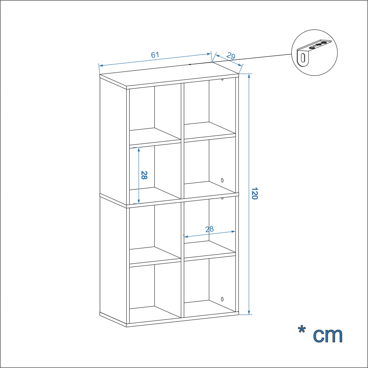 Bücherregal mit 8 Fächern | Nubo 8