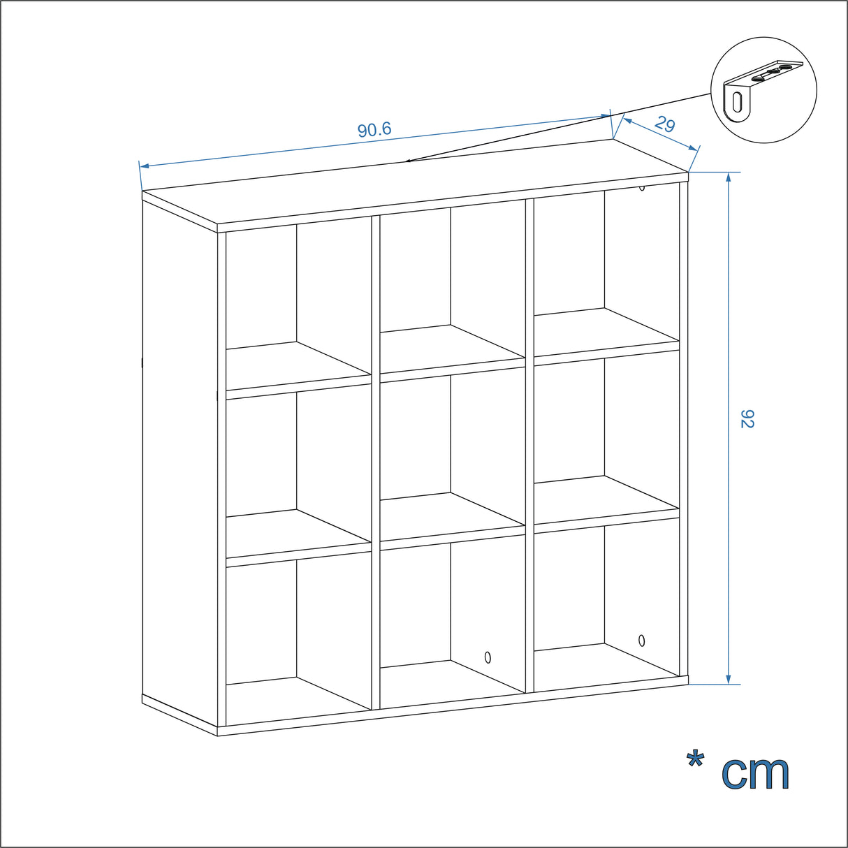 Bücherregal mit 9 Fächern | Nubo 9