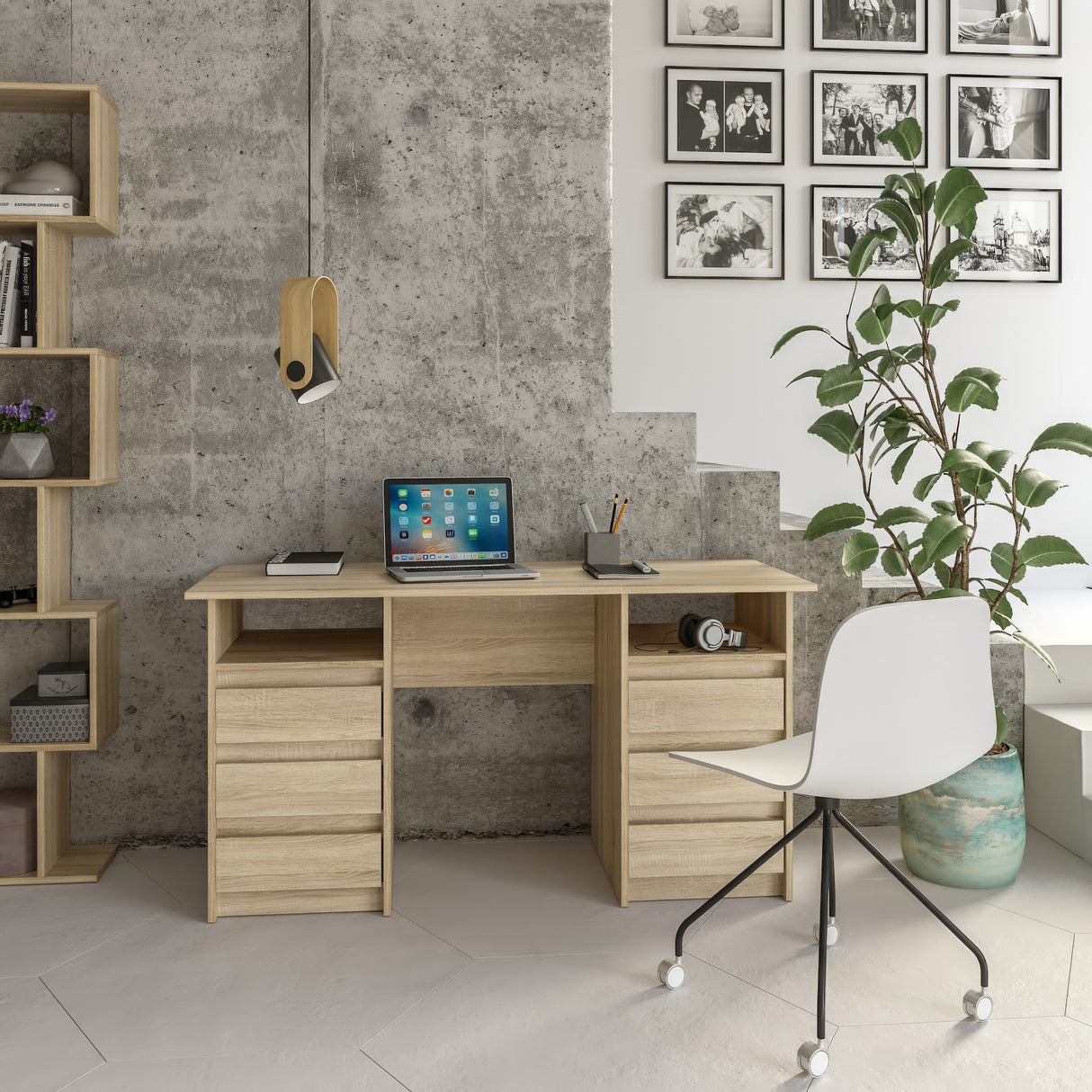 Schreibtisch mit 6 Schubladen | Oslo 140