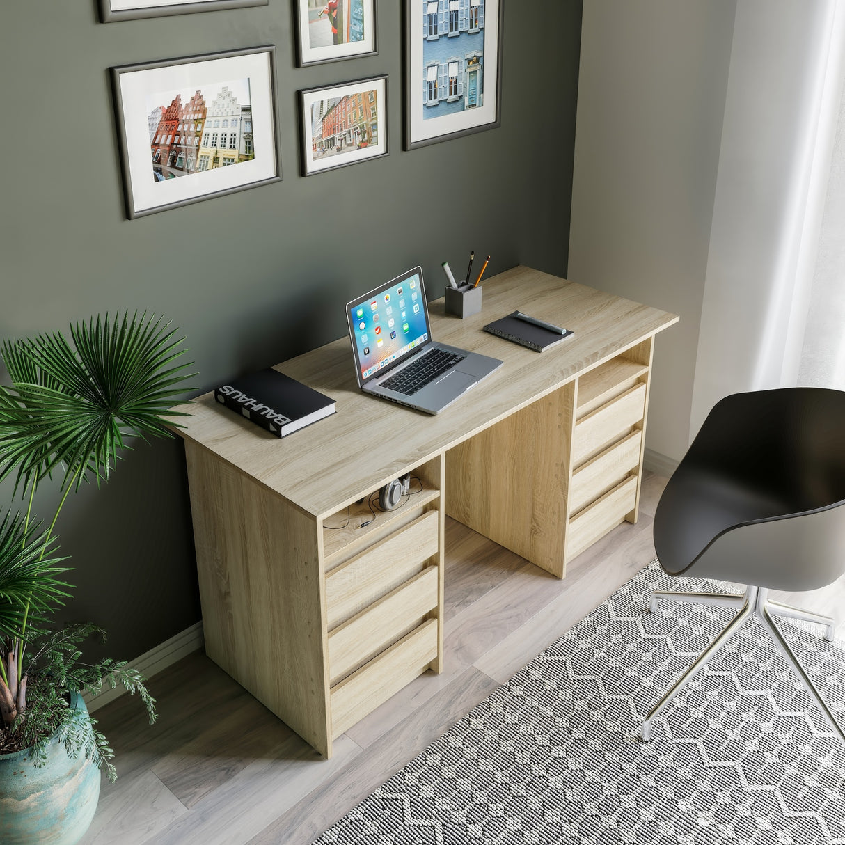 Schreibtisch mit 6 Schubladen | Oslo 140
