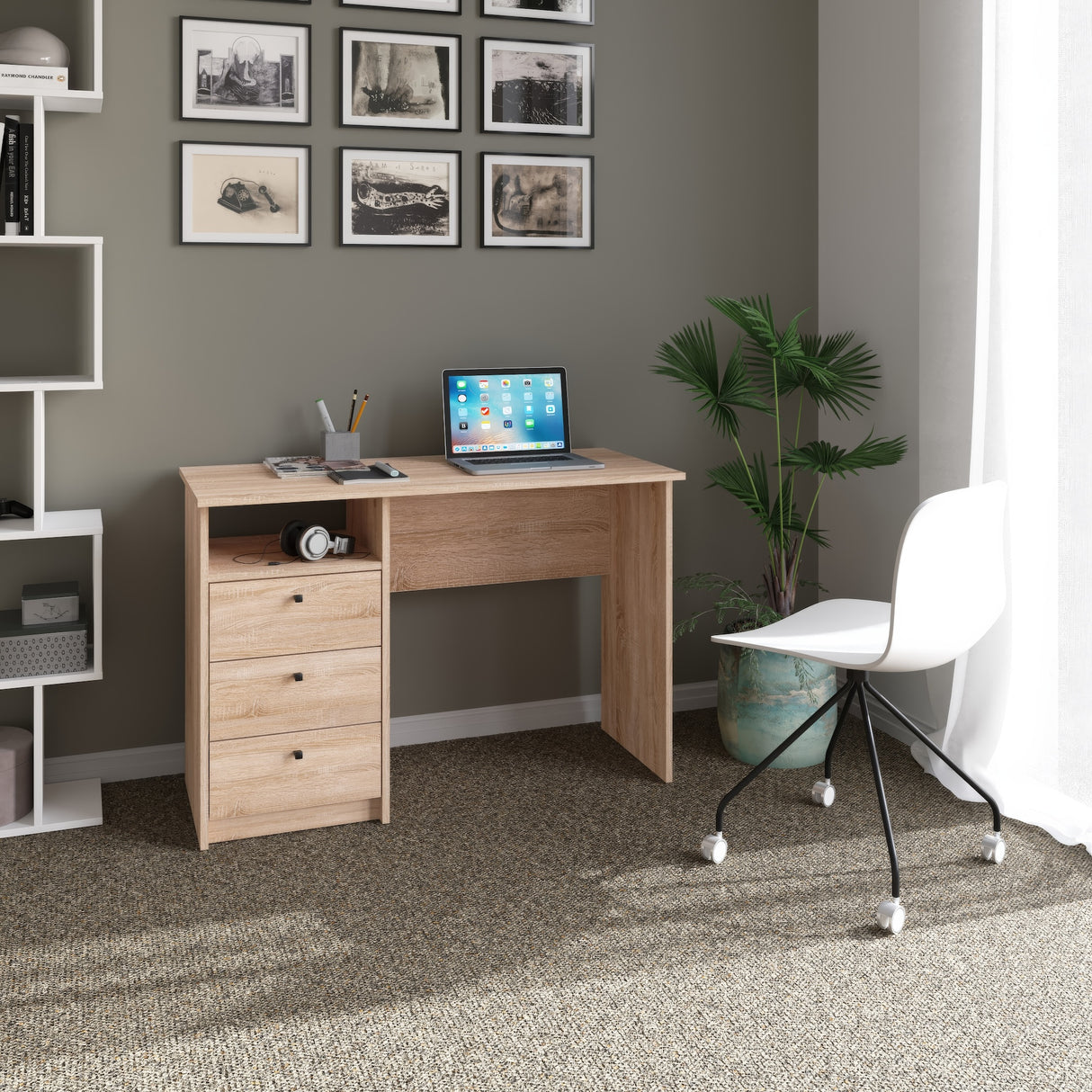 Schreibtisch mit 3 Schubladen | Oslo 110H