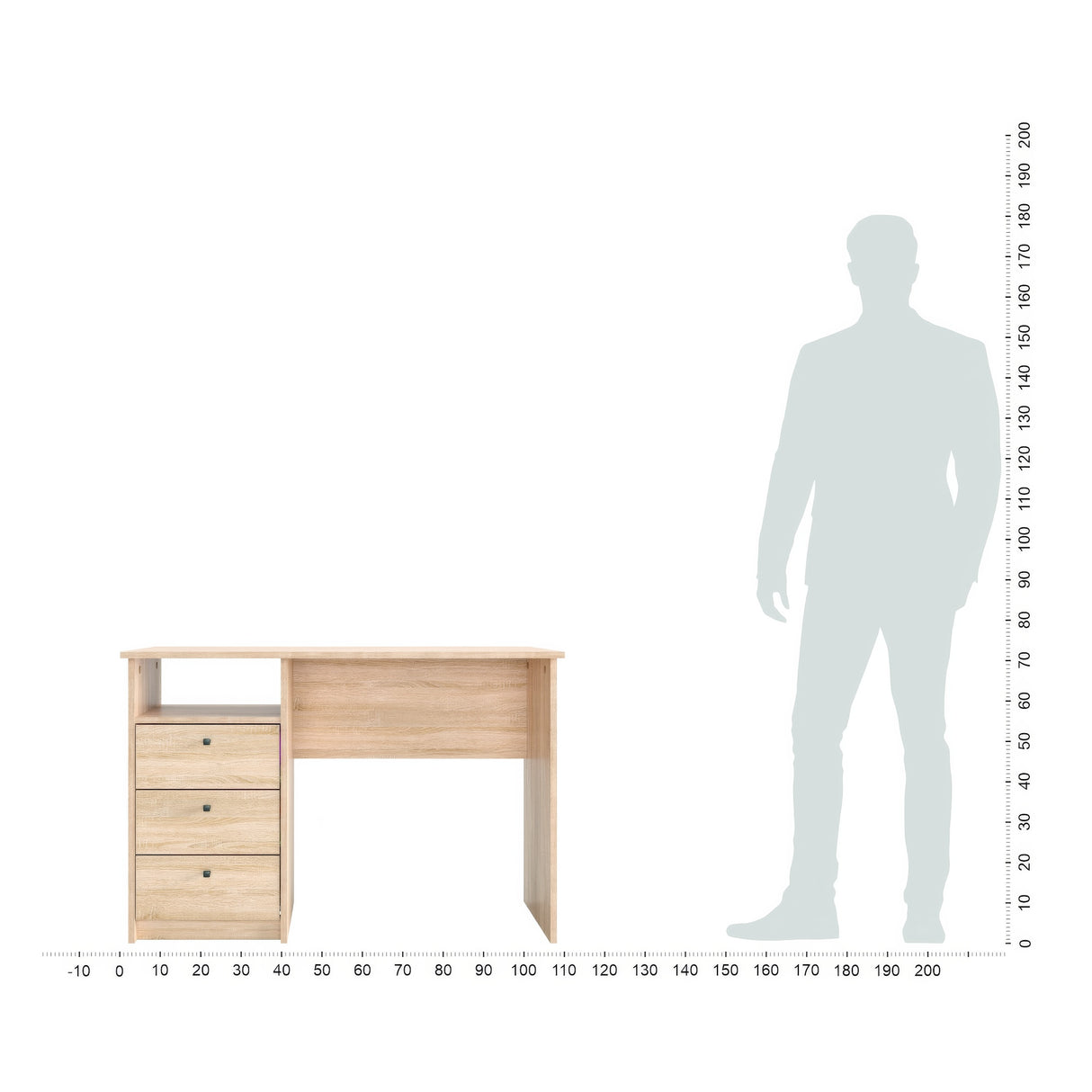 Schreibtisch mit 3 Schubladen | Oslo 110H