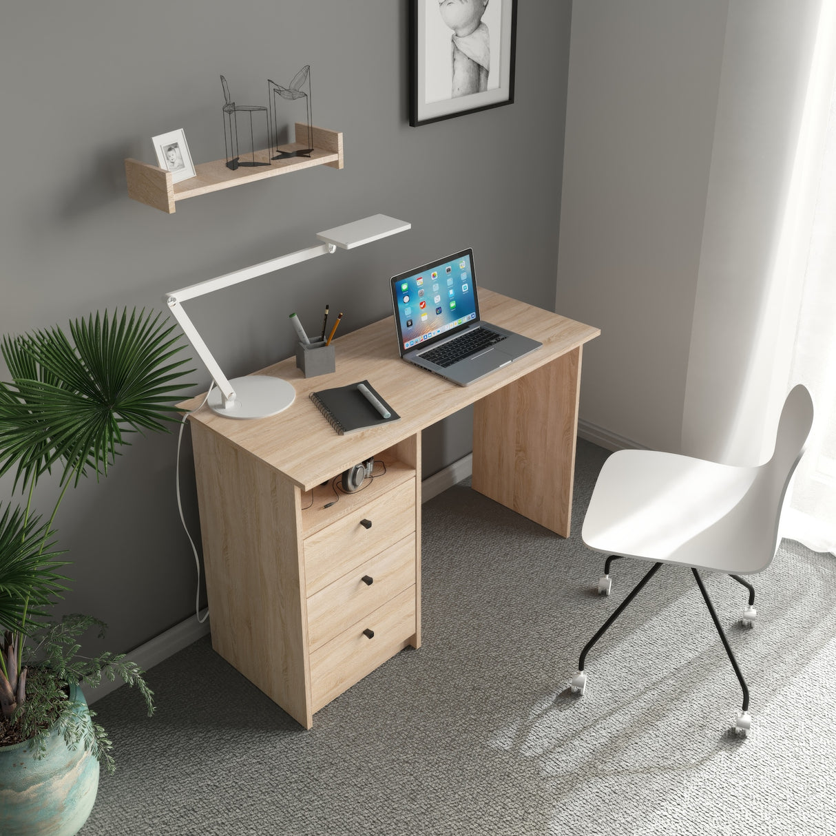 Schreibtisch mit 3 Schubladen | Oslo 110H
