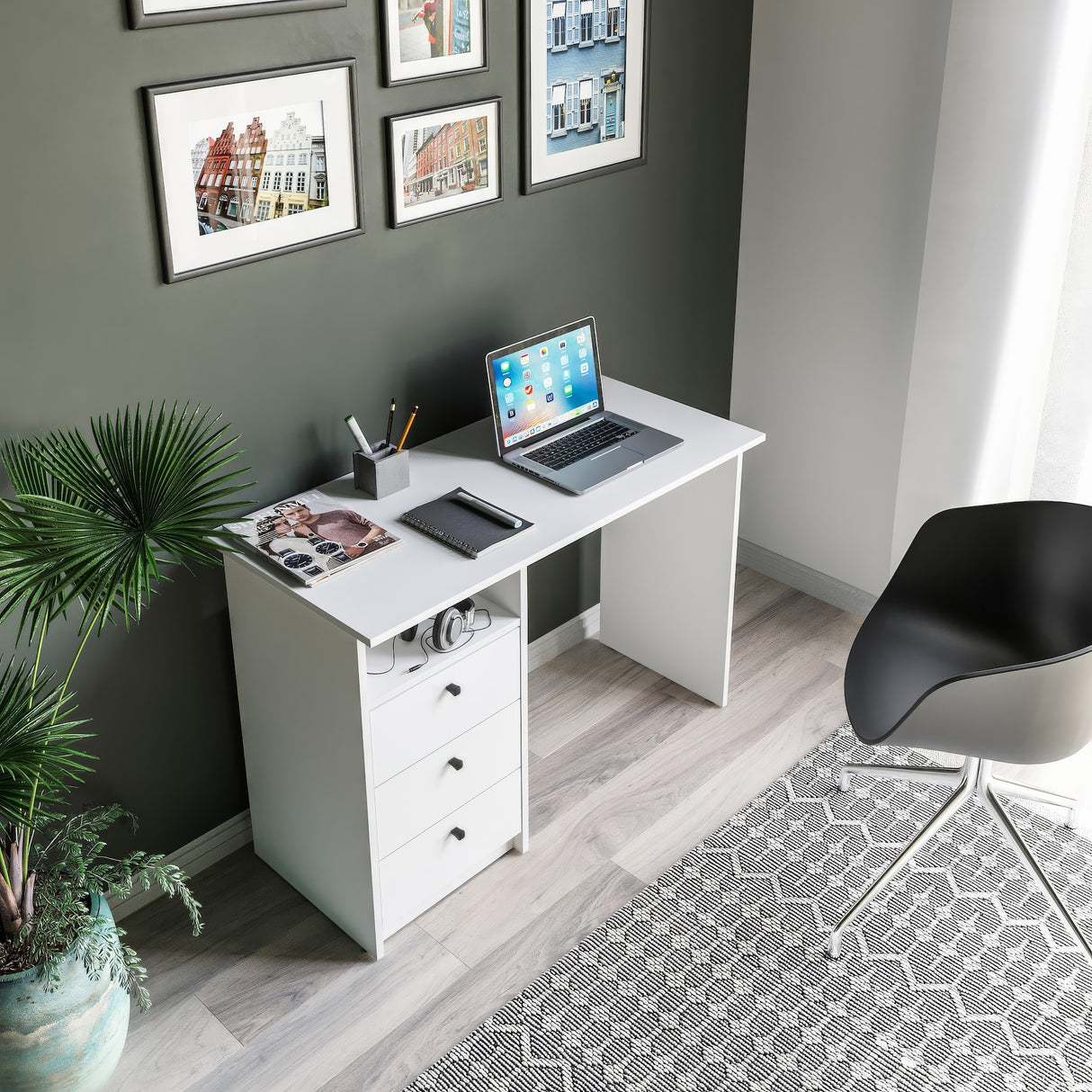 Schreibtisch mit 3 Schubladen | Oslo 110H