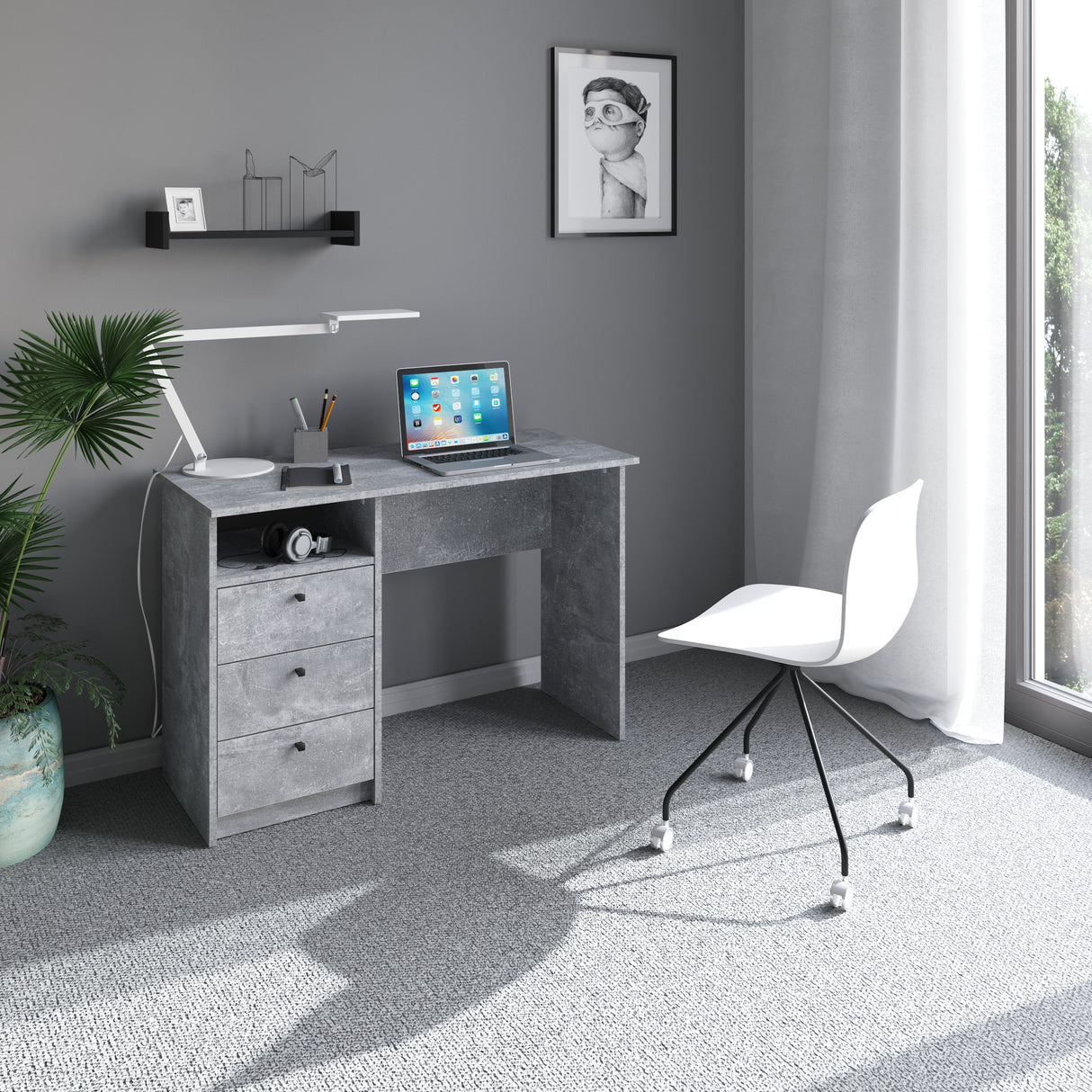 Schreibtisch mit 3 Schubladen | Oslo 110H