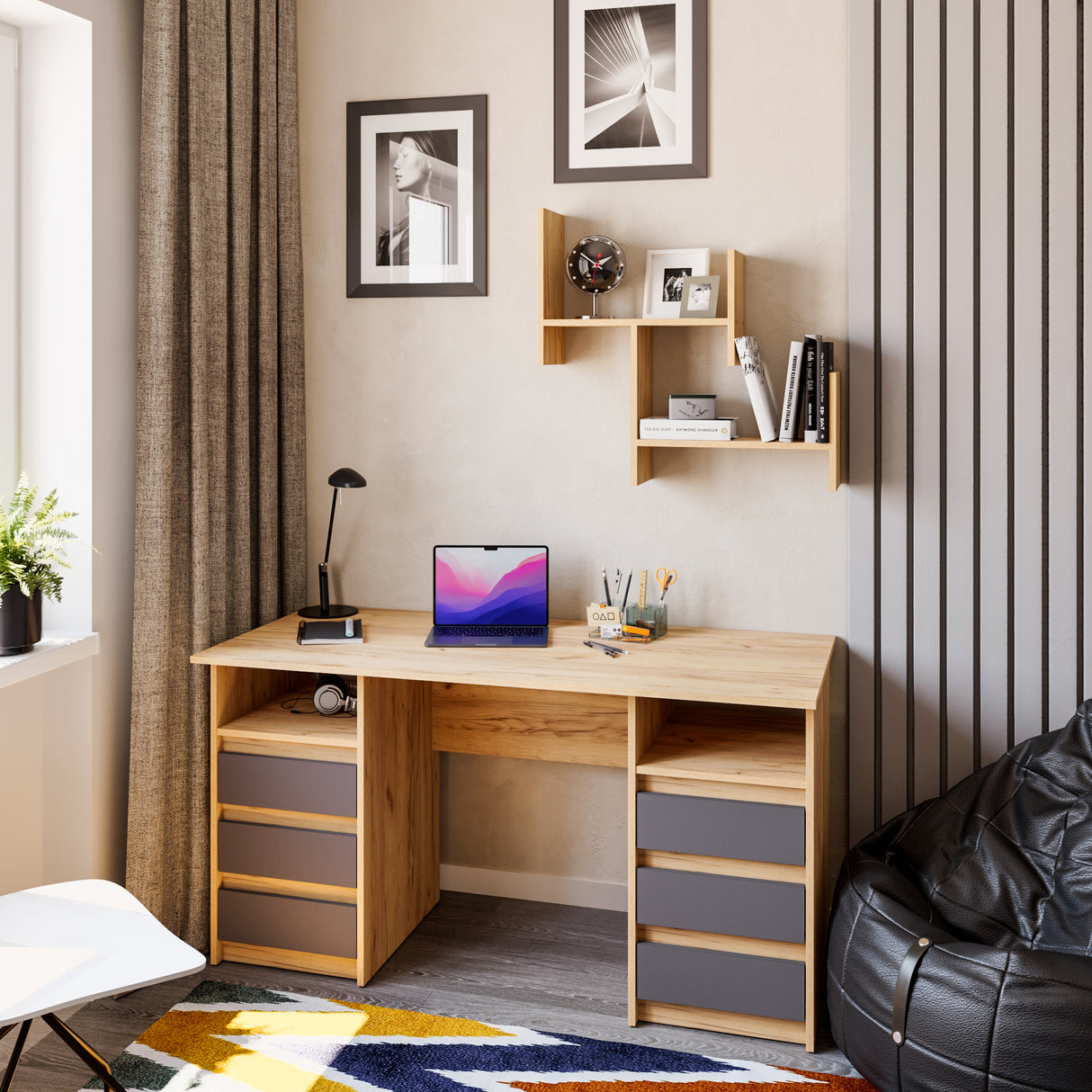 Schreibtisch mit 6 Schubladen | Oslo 140