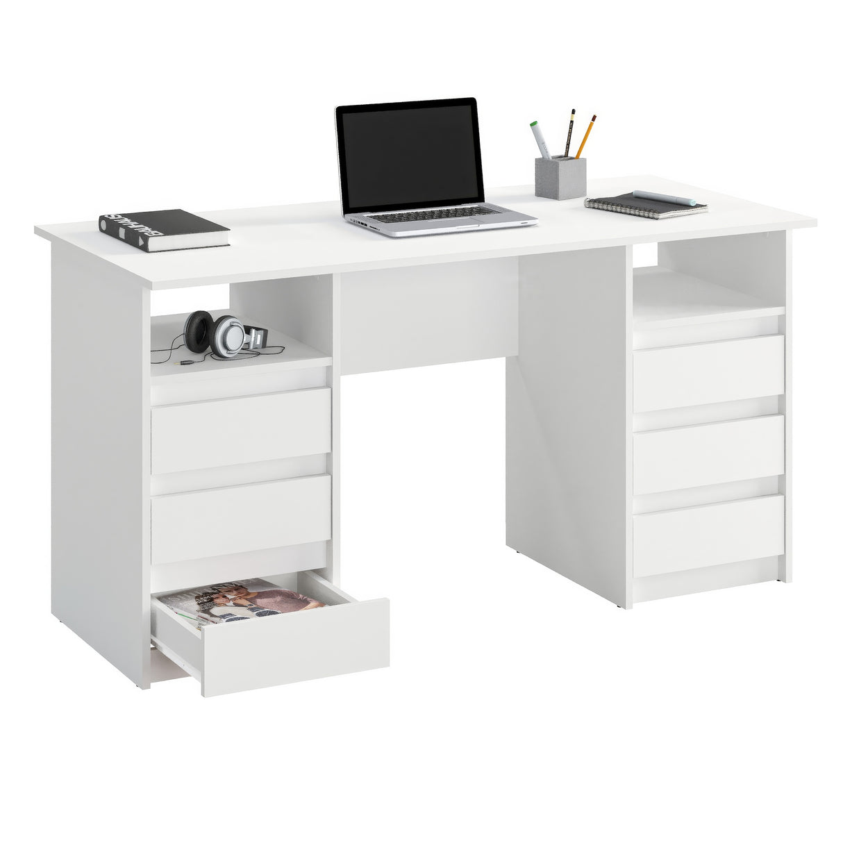 Schreibtisch mit 6 Schubladen | Oslo 140