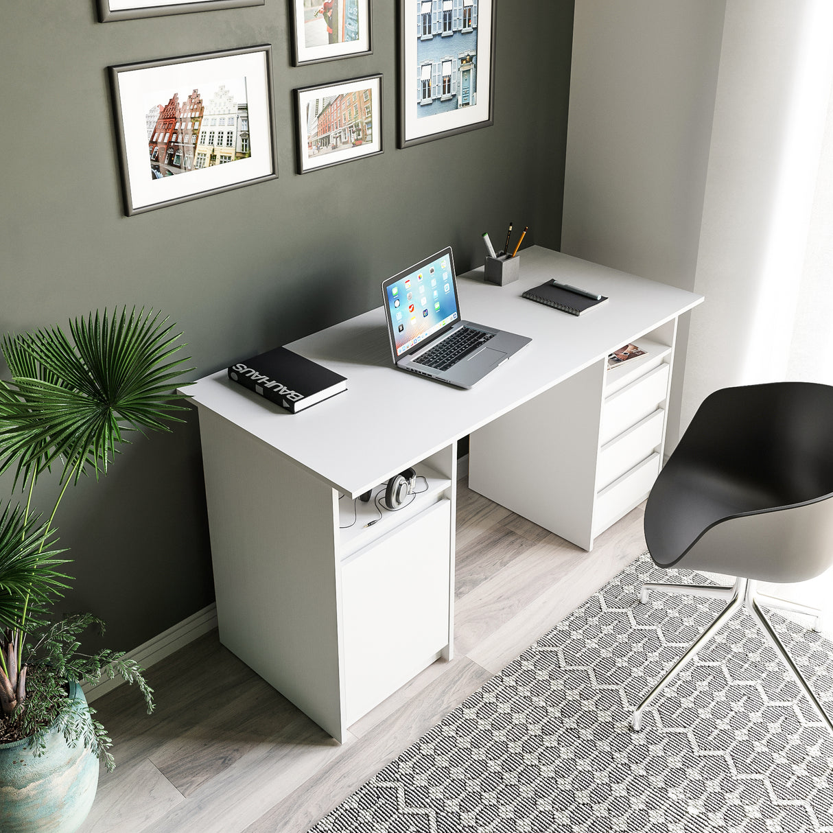 Schreibtisch mit 3 Schubladen | Oslo 145