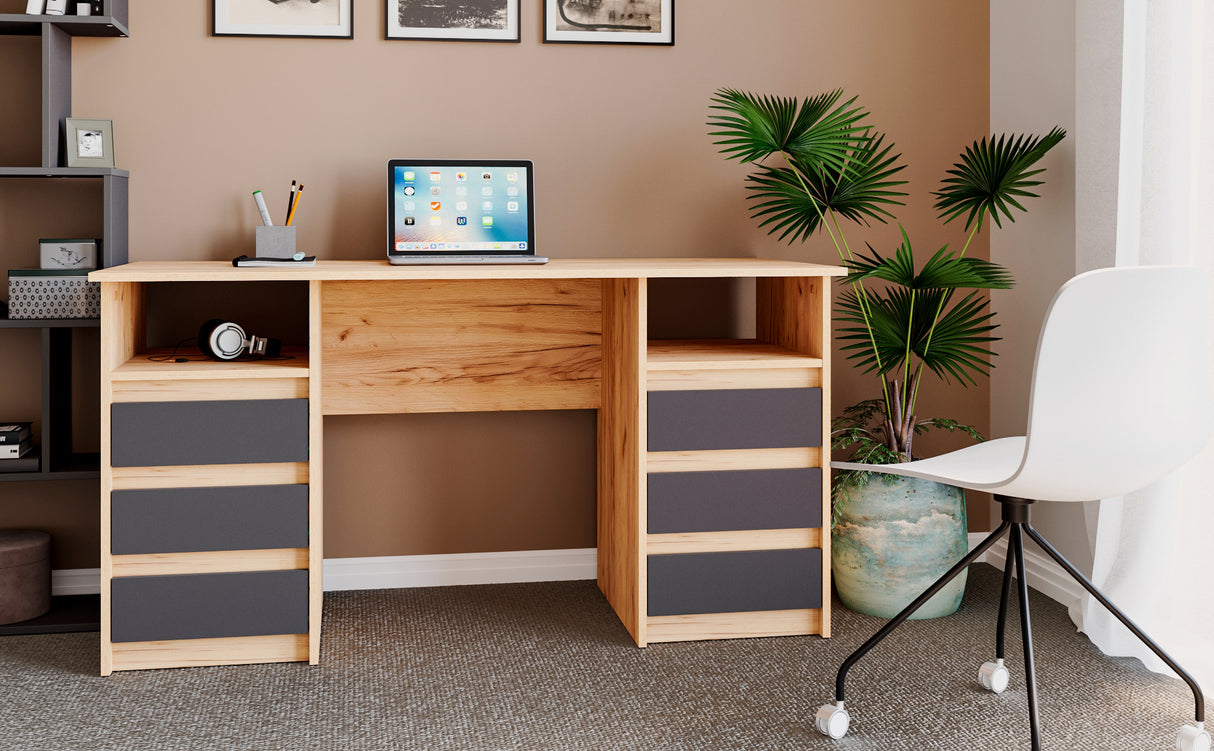 Schreibtisch mit 6 Schubladen | Oslo 140