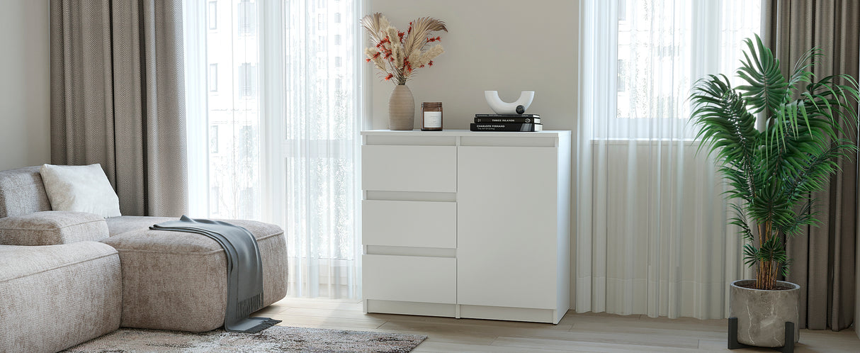 Kommode mit 3 Schubladen und 1 Tür | PIKO