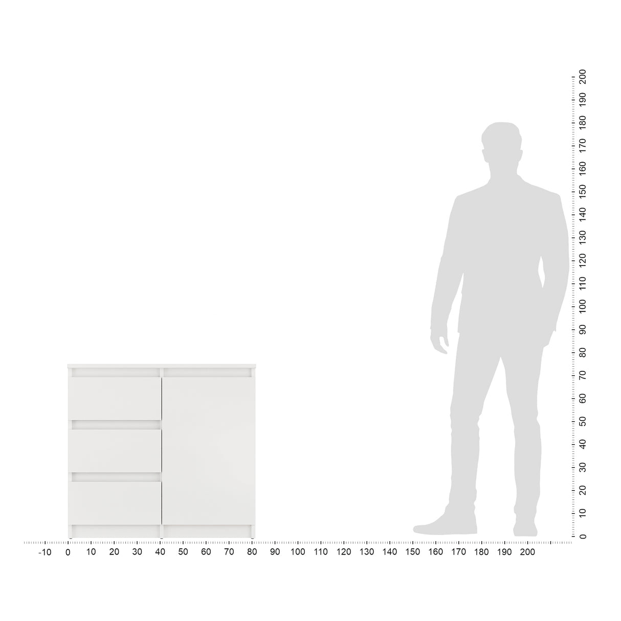 Kommode mit 3 Schubladen und 1 Tür | PIKO