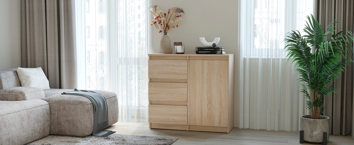 Kommode mit 3 Schubladen und 1 Tür | PIKO