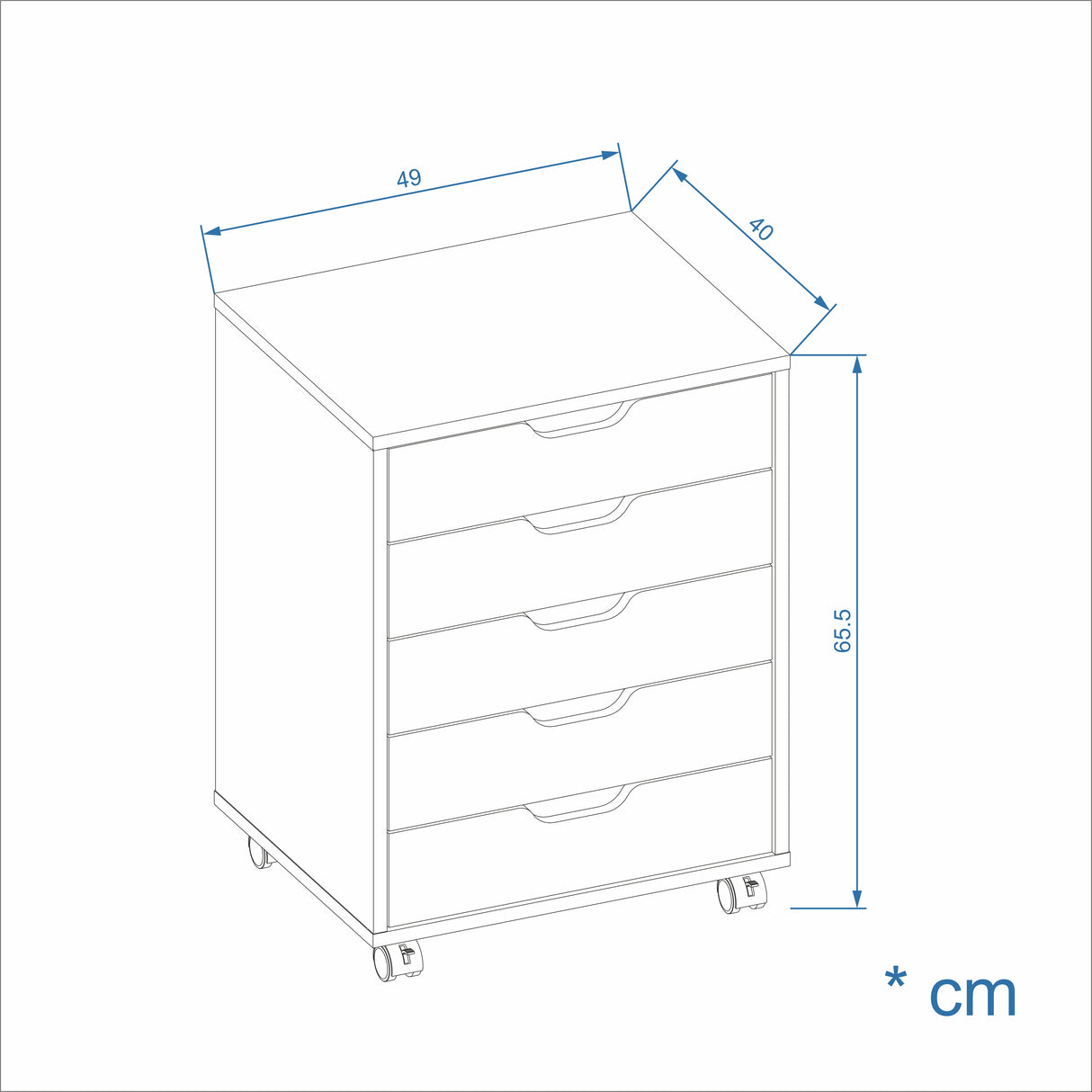 Rollcontainer mit 5 Schubladen | ROLVO 5