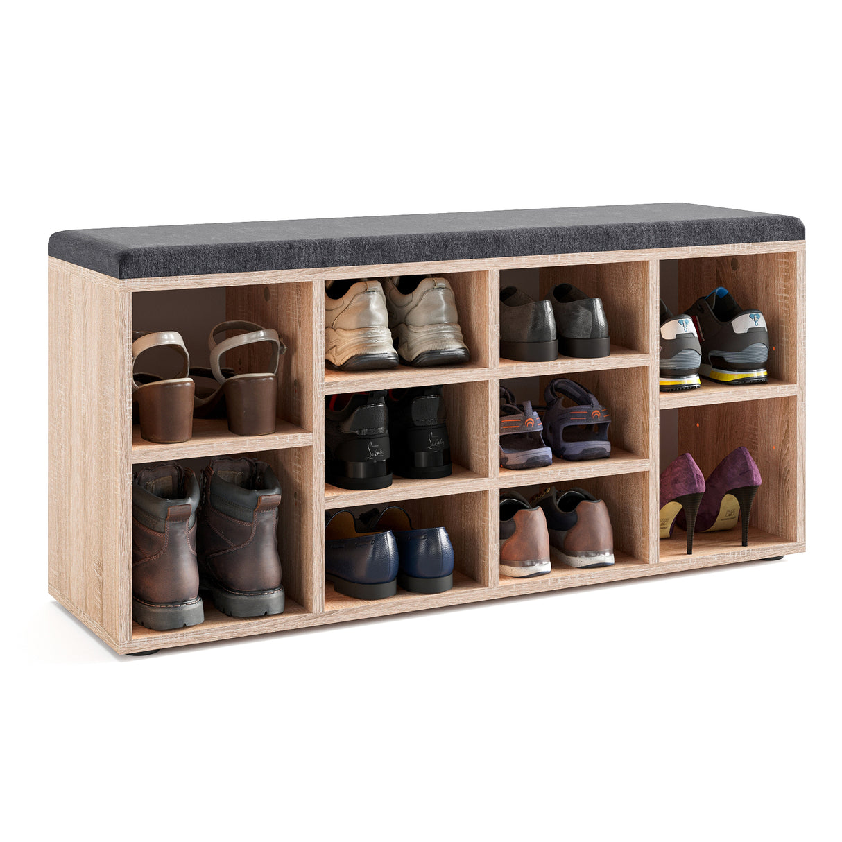 Schuhbank mit Sitzfläche mit 10 Fächern | Sofia 104