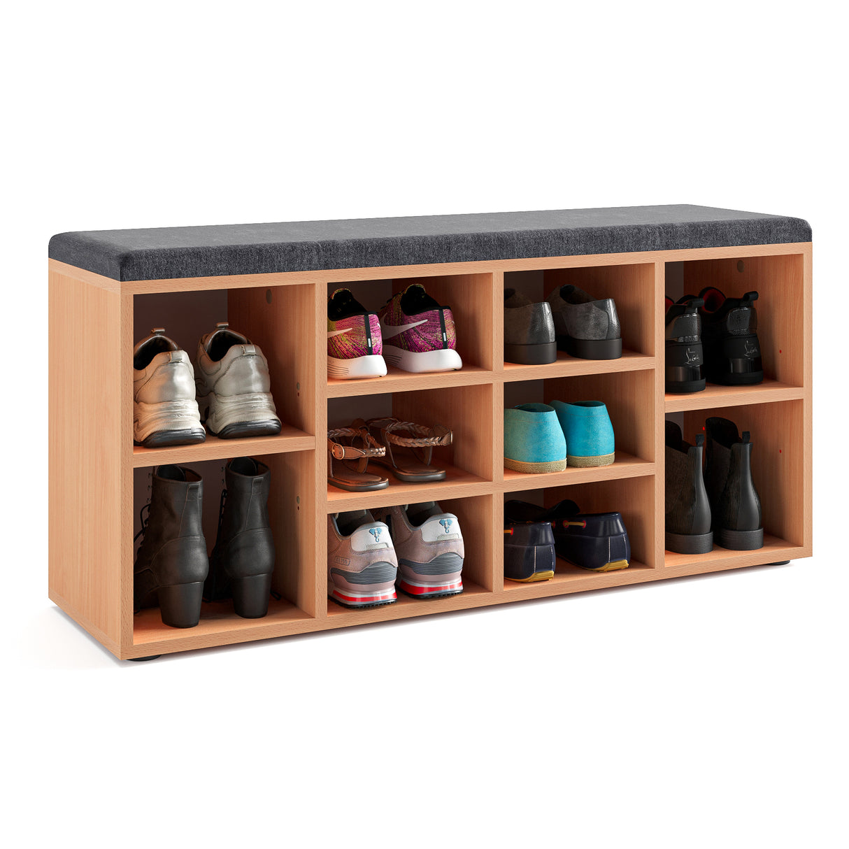 Schuhbank mit Sitzfläche mit 10 Fächern | Sofia 104