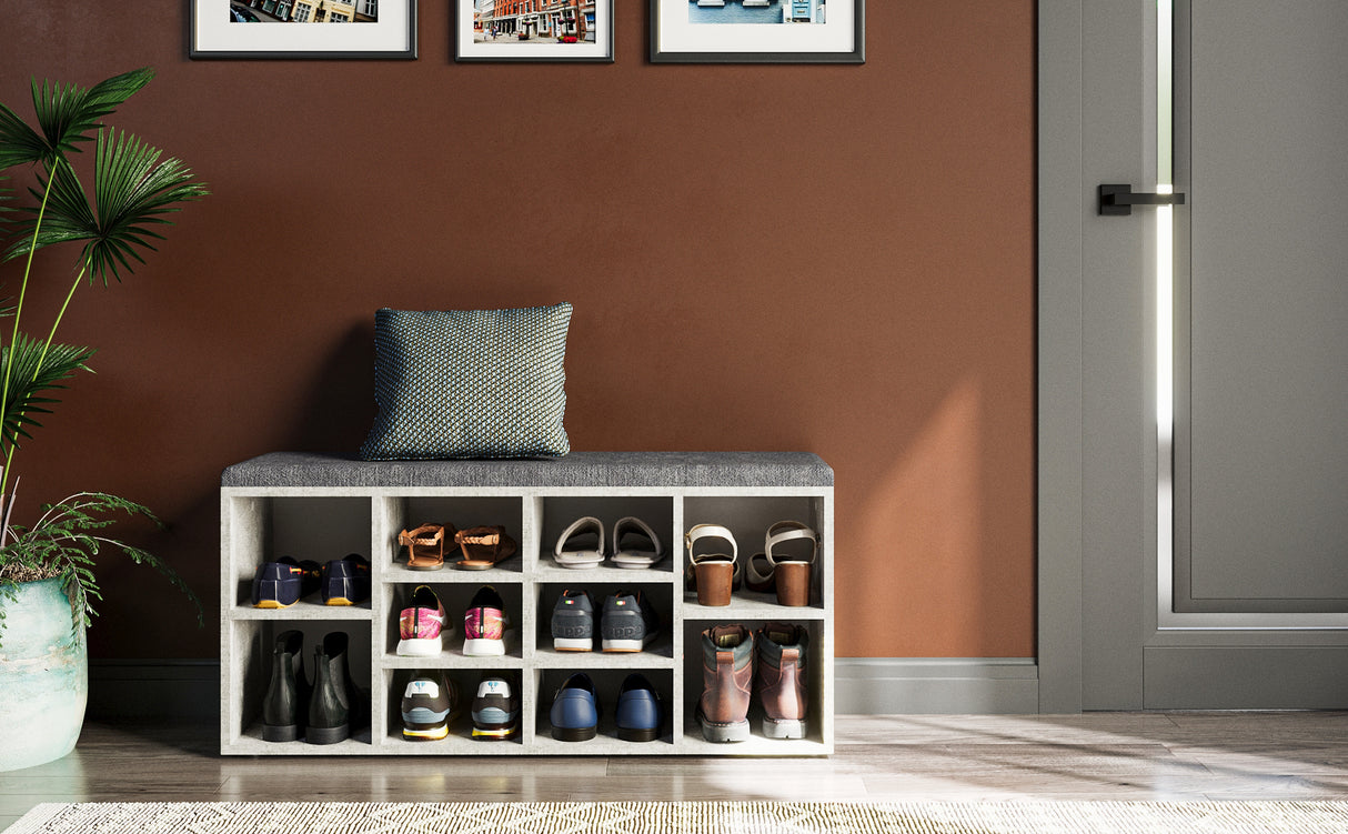 Schuhbank mit Sitzfläche mit 10 Fächern | Sofia 104
