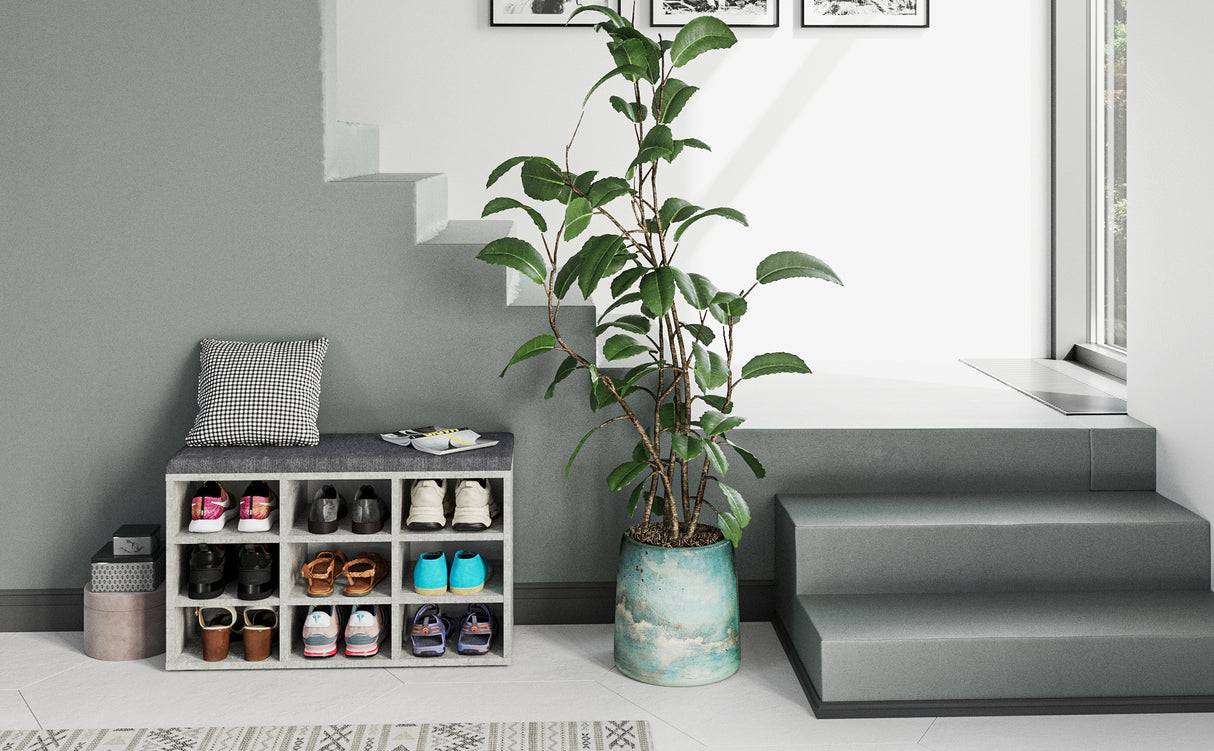 Schuhbank mit Sitzfläche mit 9 verstellbaren Fächern | Sofia 80