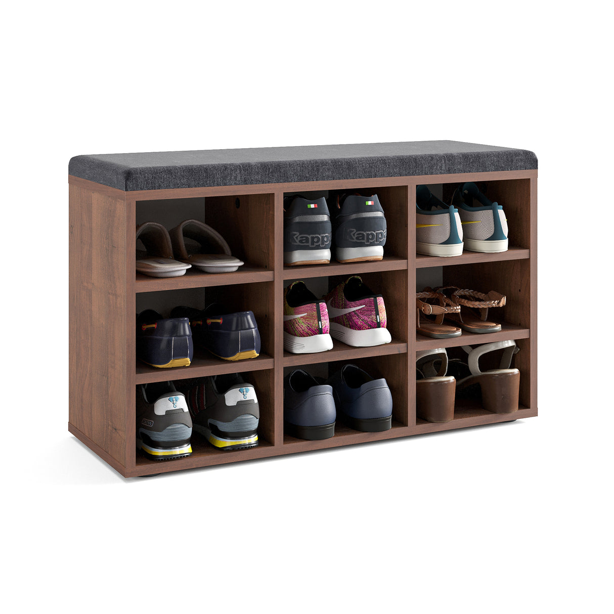 Schuhbank mit Sitzfläche mit 9 verstellbaren Fächern | Sofia 80