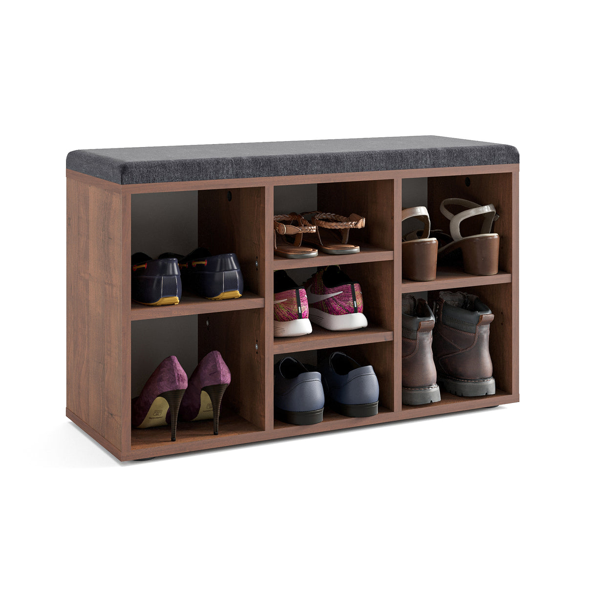Schuhbank mit Sitzfläche mit 9 verstellbaren Fächern | Sofia 80