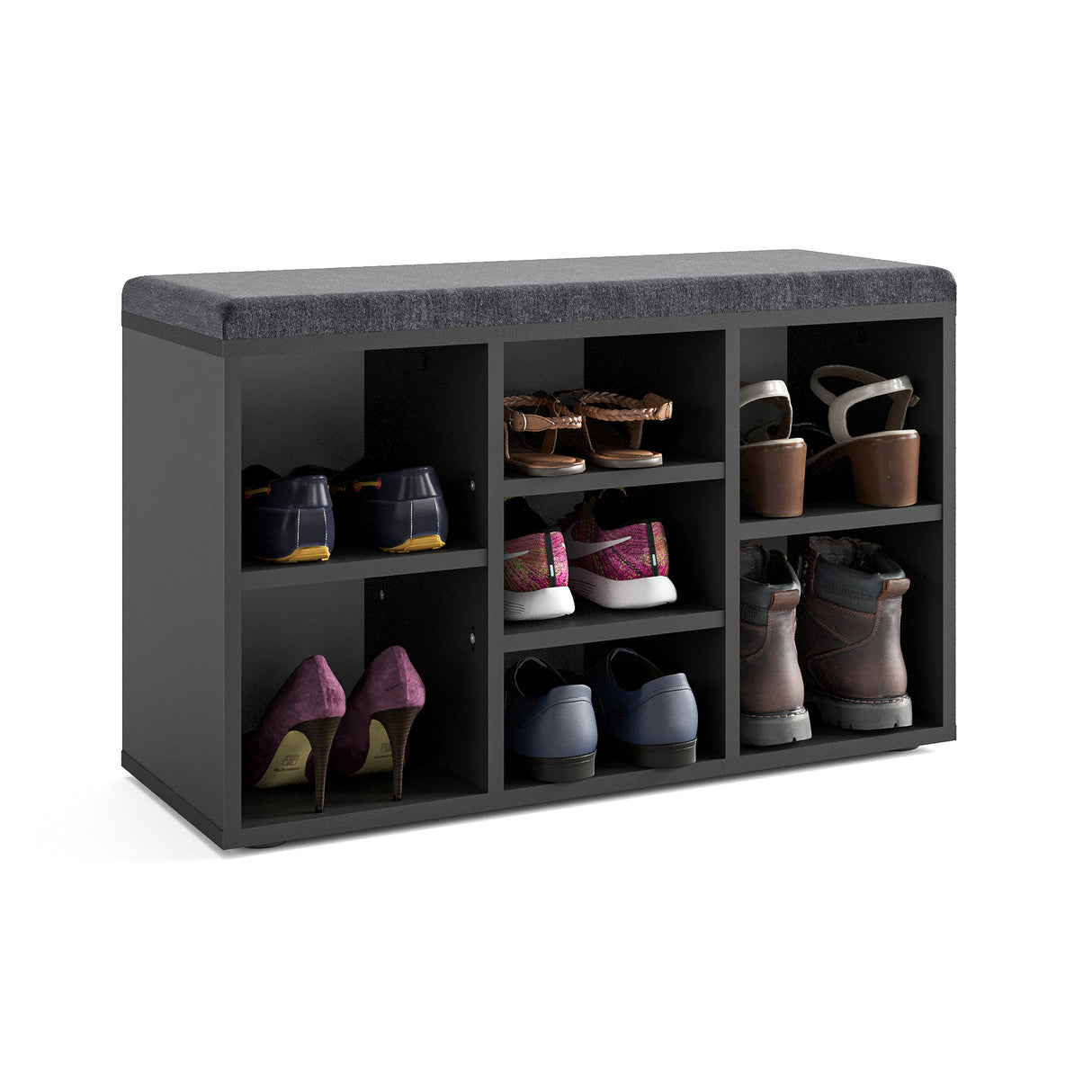 Schuhbank mit Sitzfläche mit 9 verstellbaren Fächern | Sofia 80