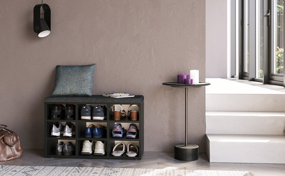Schuhbank mit Sitzfläche mit 9 verstellbaren Fächern | Sofia 80