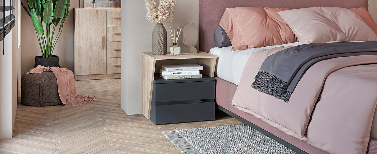 Nachttisch mit 2 Schubladen | Shift