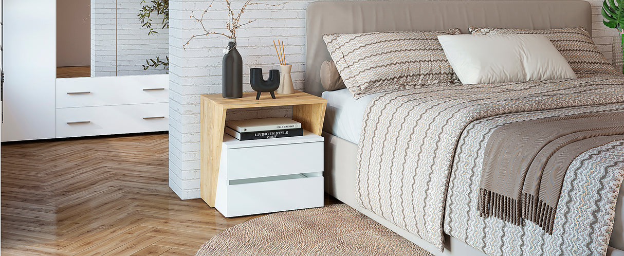 Nachttisch mit 2 Schubladen | Shift