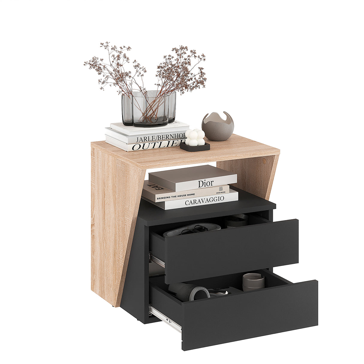 Nachttisch mit 2 Schubladen | Shift