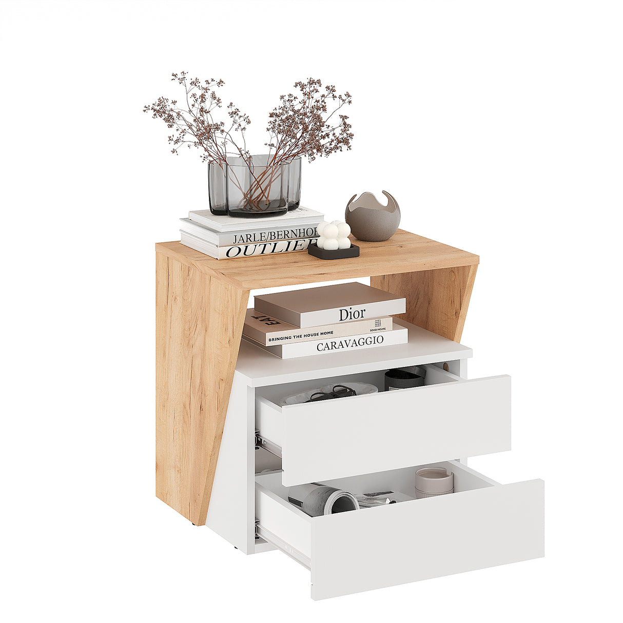 Nachttisch mit 2 Schubladen | Shift