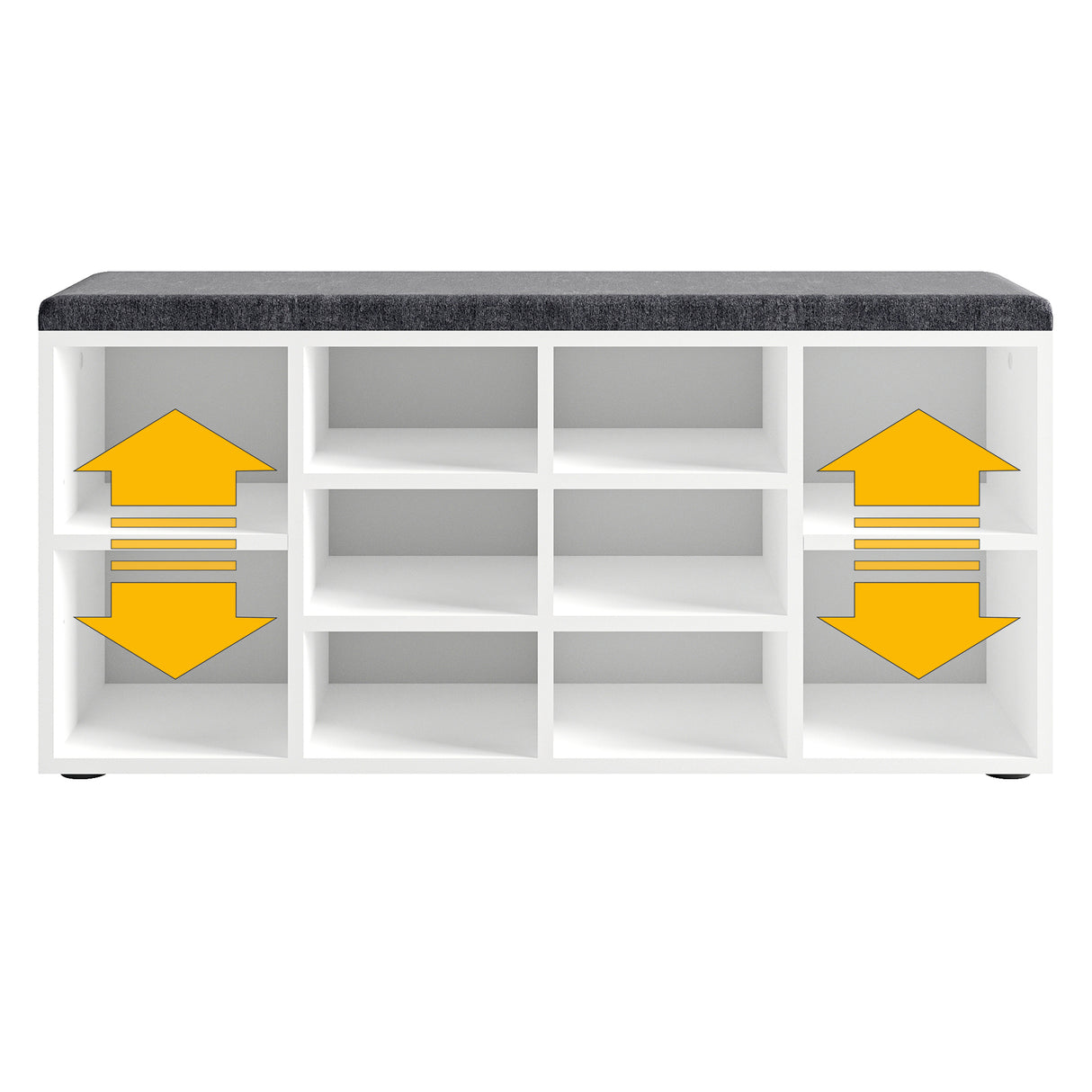 Schuhbank mit Sitzfläche mit 10 Fächern | Sofia 104