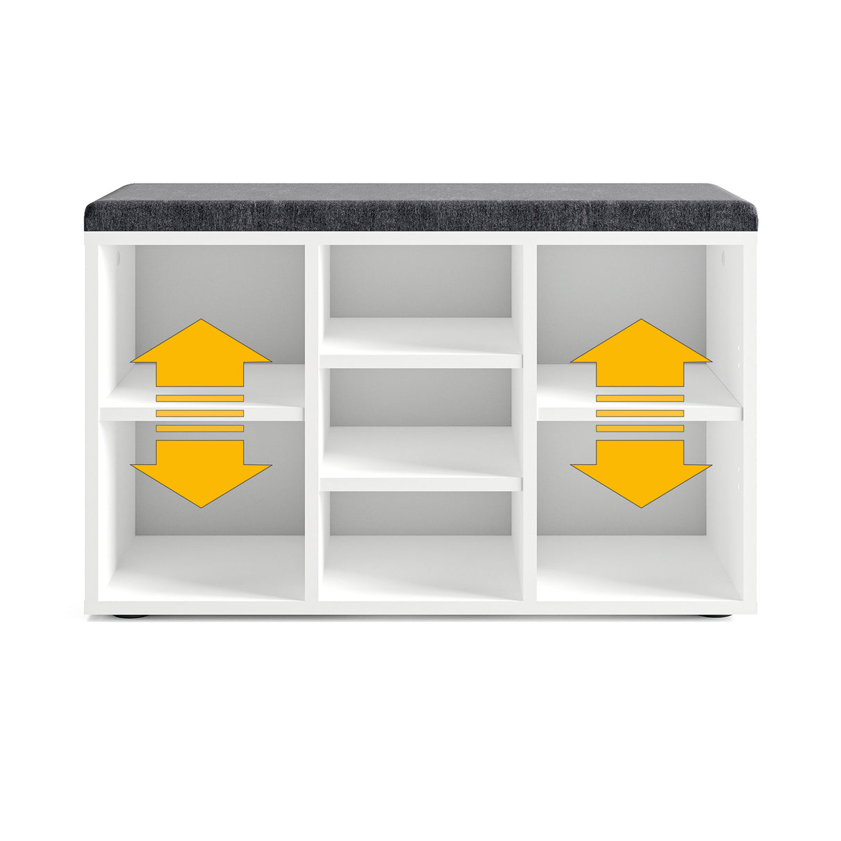 Schuhbank mit Sitzfläche mit 9 verstellbaren Fächern | Sofia 80