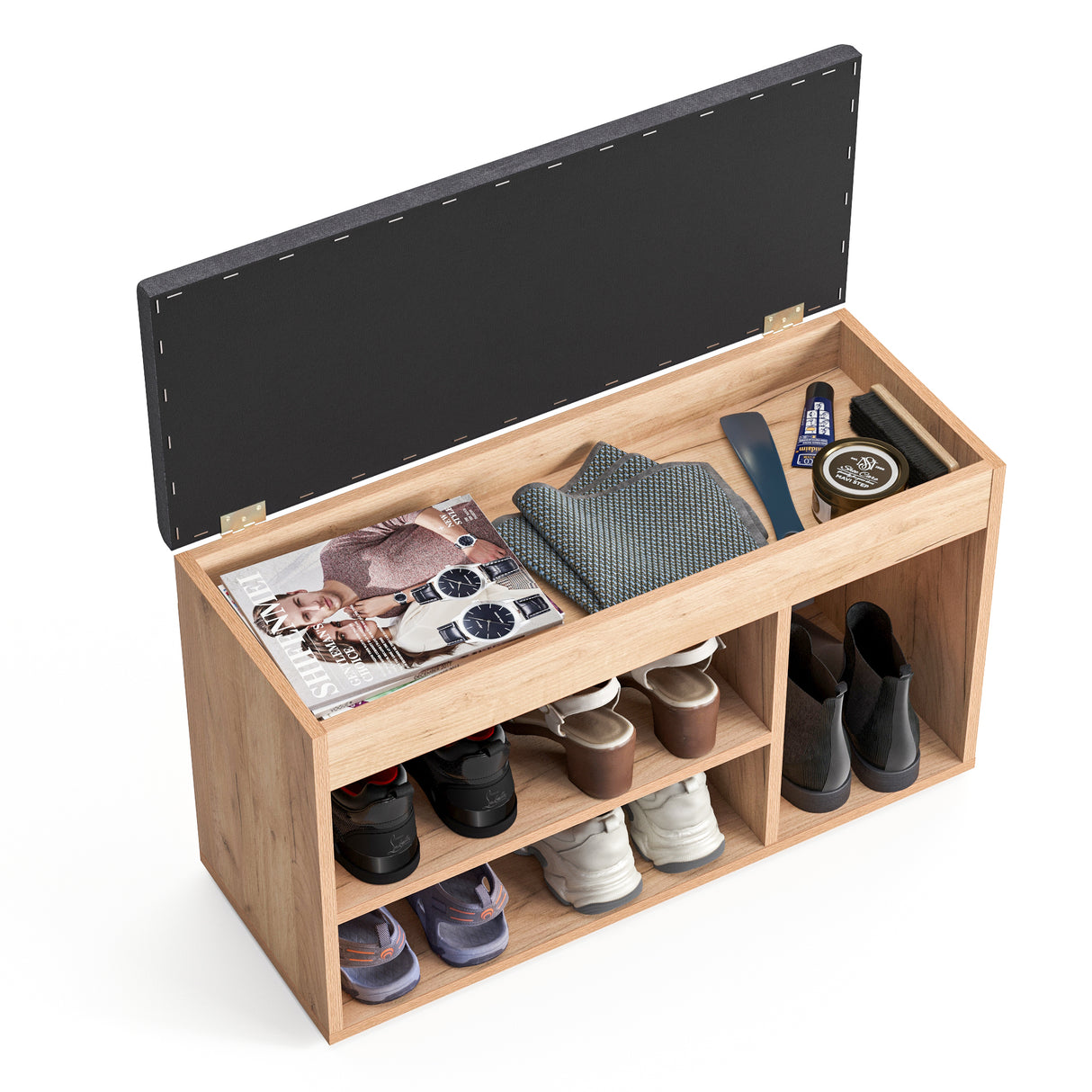 Schuhbank mit Sitzfläche, Garderobenbank | Sofia 8