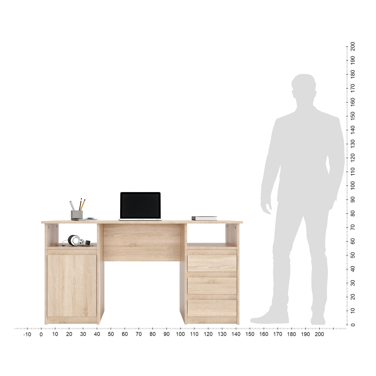 Schreibtisch mit 3 Schubladen | Oslo 145