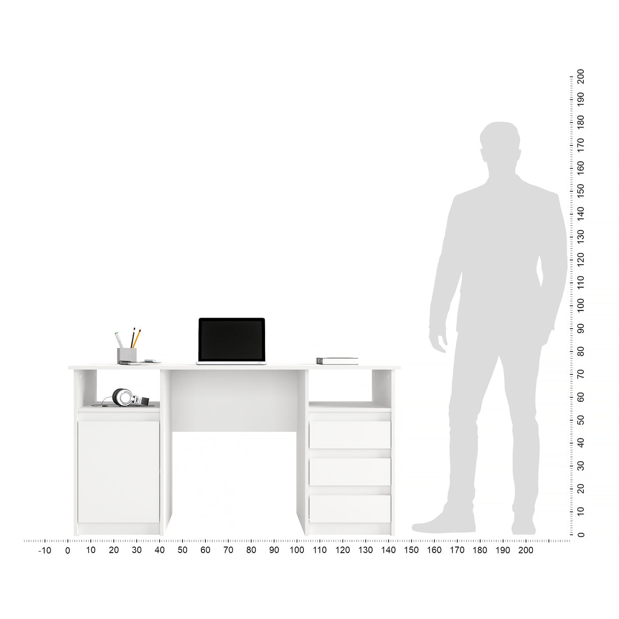 Schreibtisch mit 3 Schubladen | Oslo 145