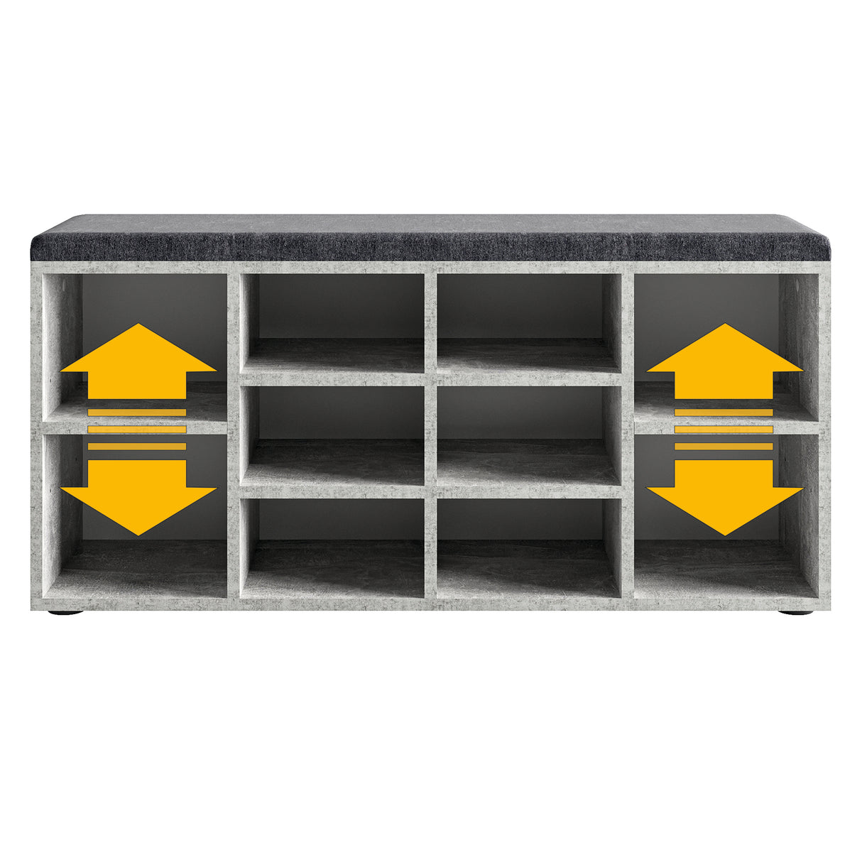 Schuhbank mit Sitzfläche mit 10 Fächern | Sofia 104