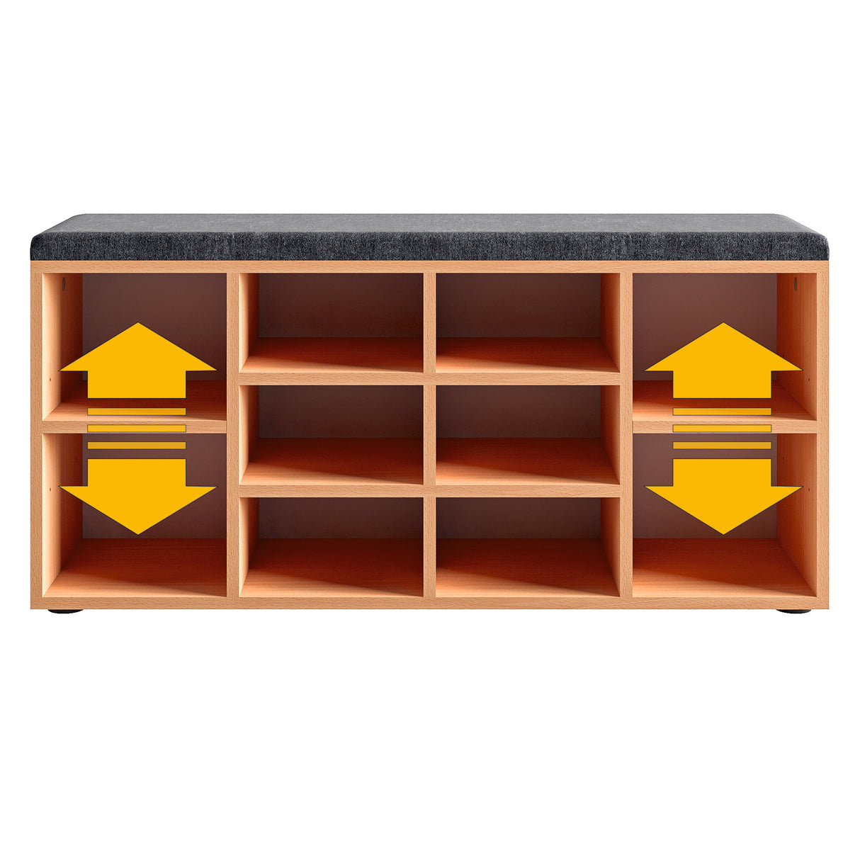 Schuhbank mit Sitzfläche mit 10 Fächern | Sofia 104