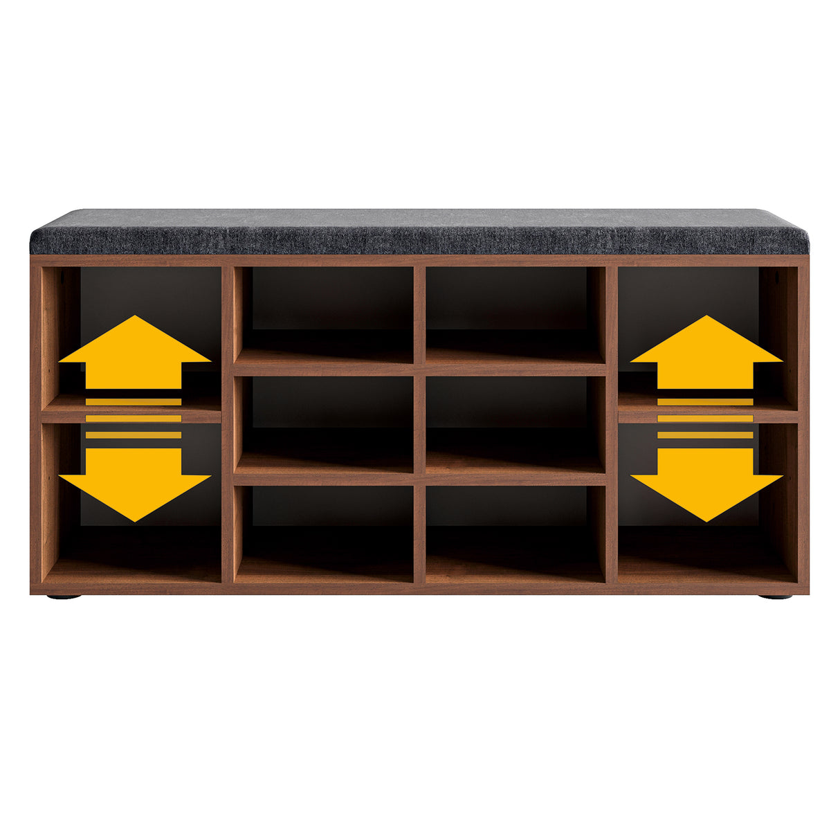 Schuhbank mit Sitzfläche mit 10 Fächern | Sofia 104