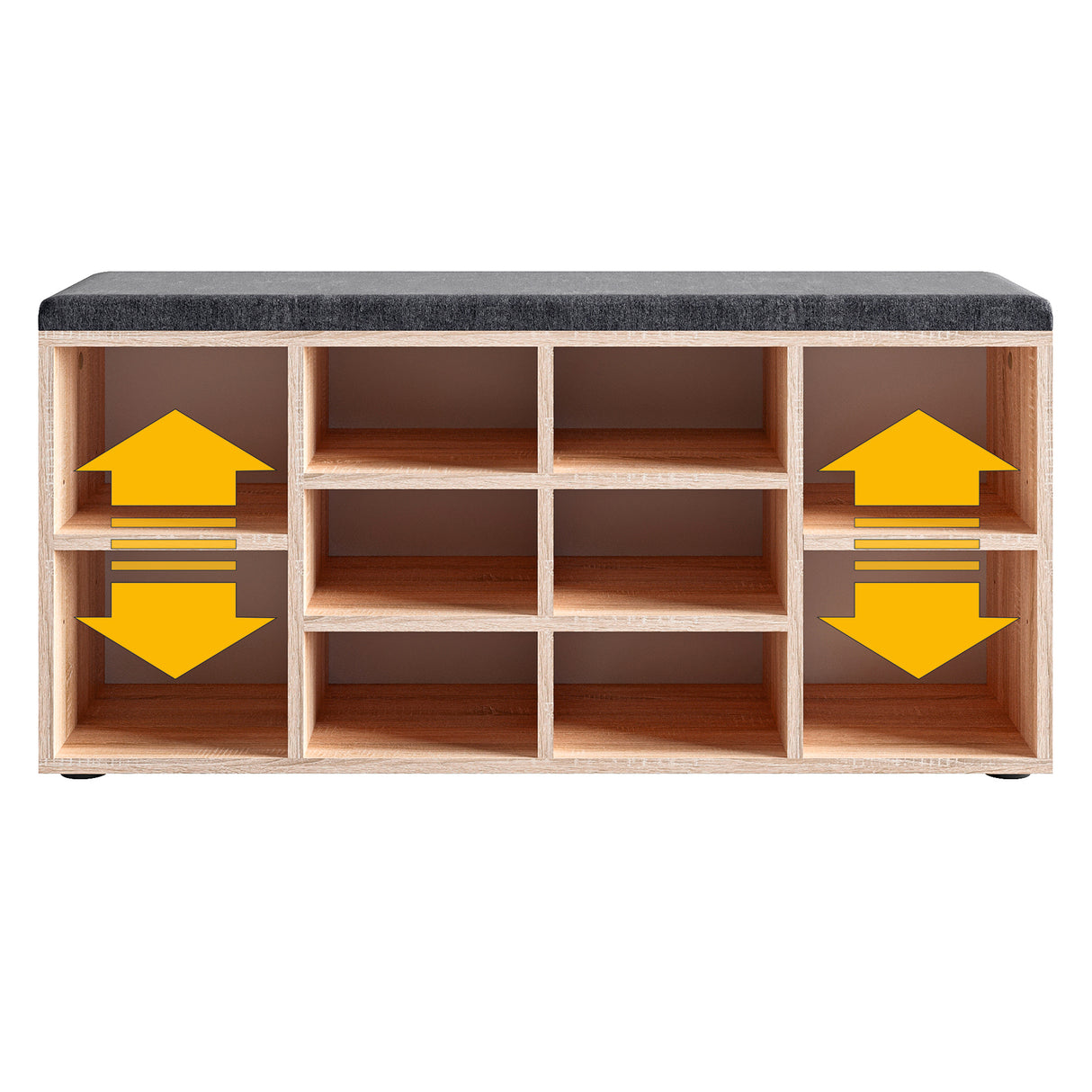 Schuhbank mit Sitzfläche mit 10 Fächern | Sofia 104