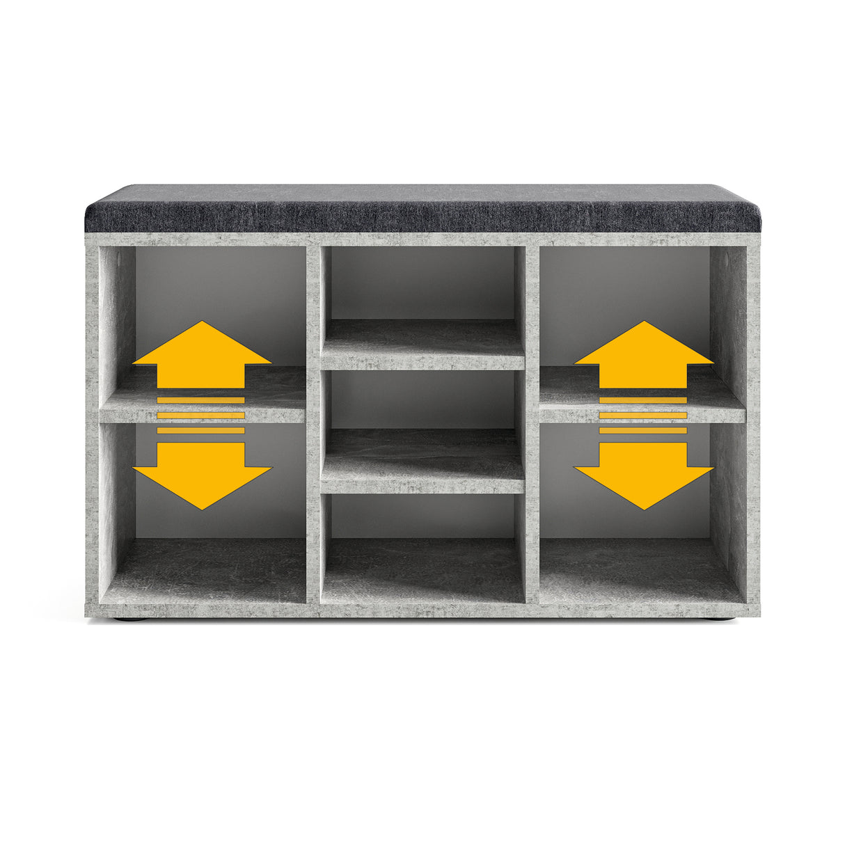 Schuhbank mit Sitzfläche mit 9 verstellbaren Fächern | Sofia 80